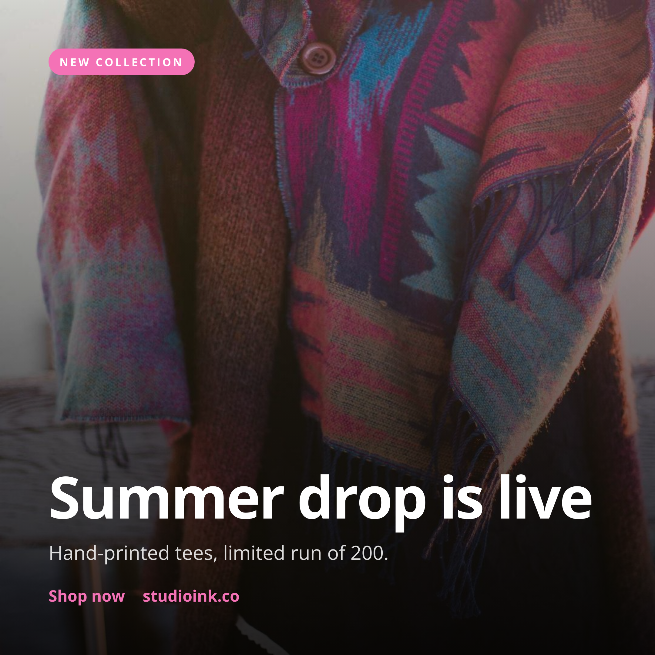 Instagram Square Post template preview, a social image generated by the html2img API