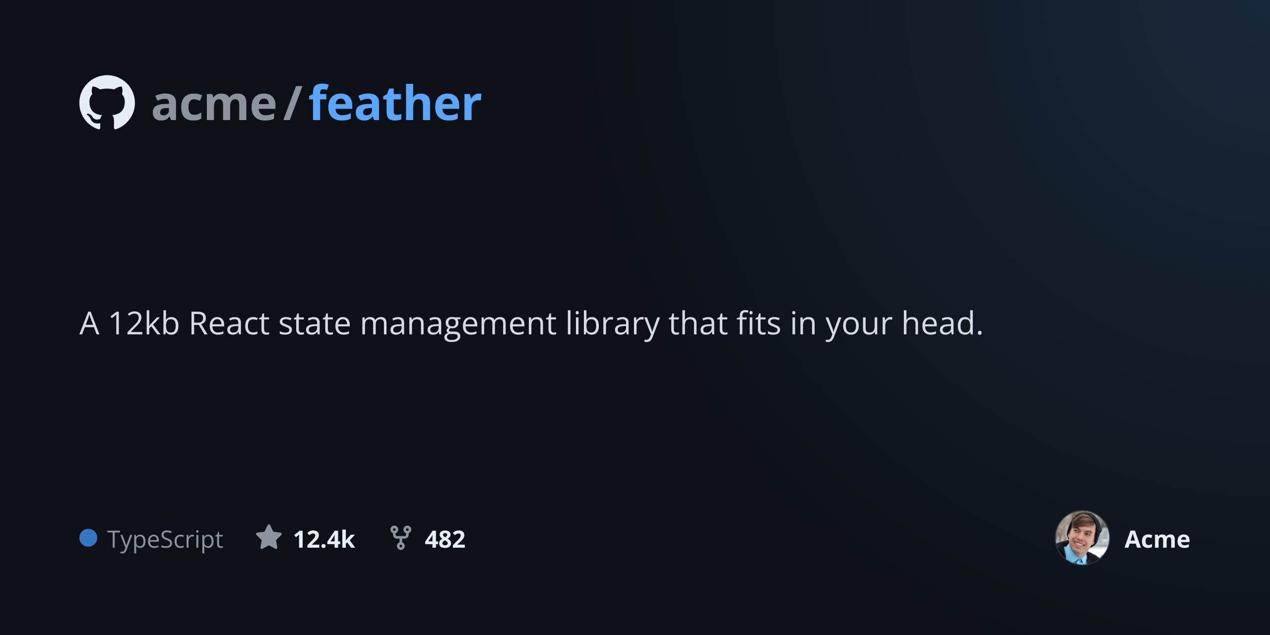 GitHub Social Preview template preview, a developer image generated by the html2img API