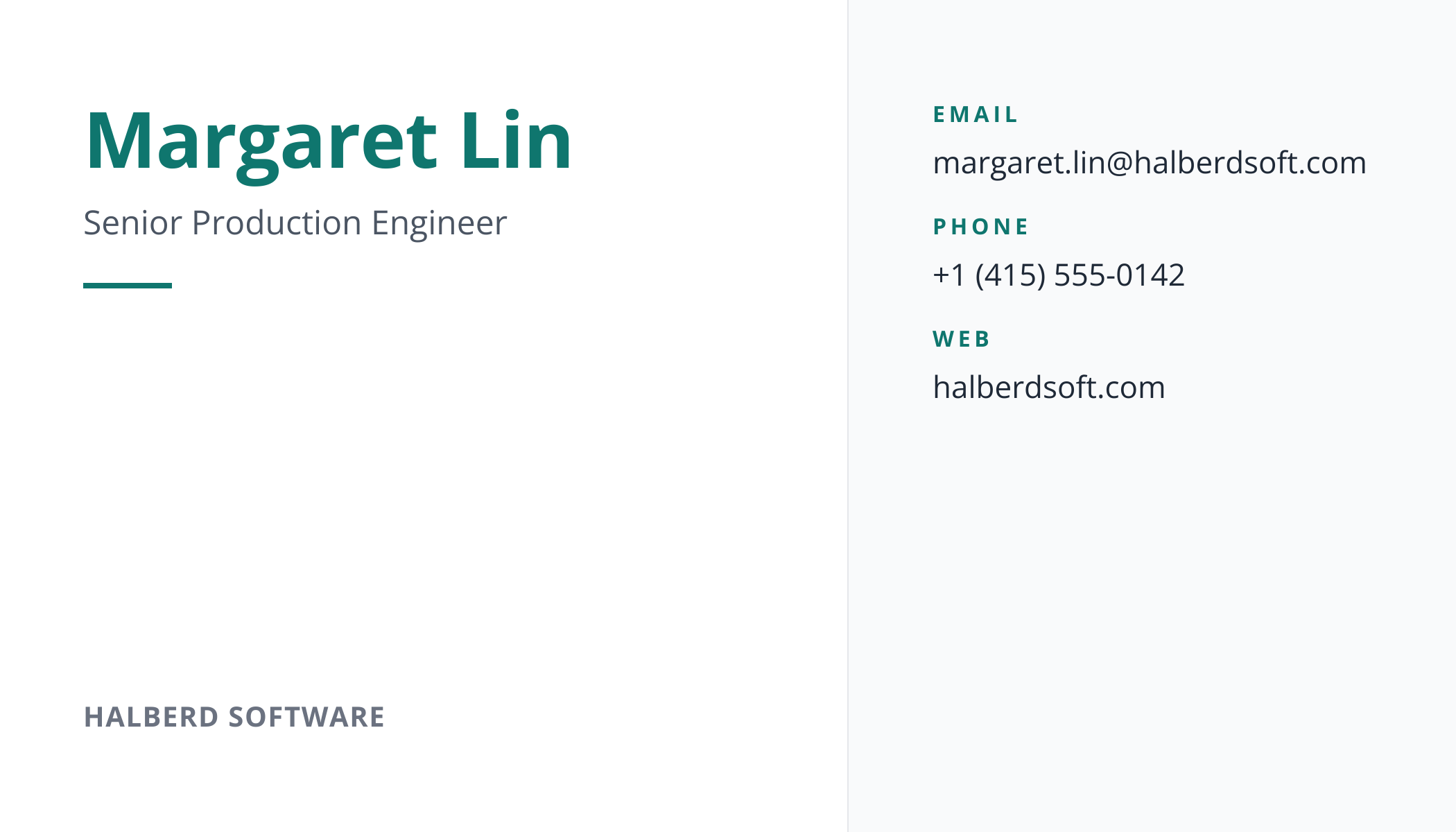 Business Card template preview, a business image generated by the HTML to Image API