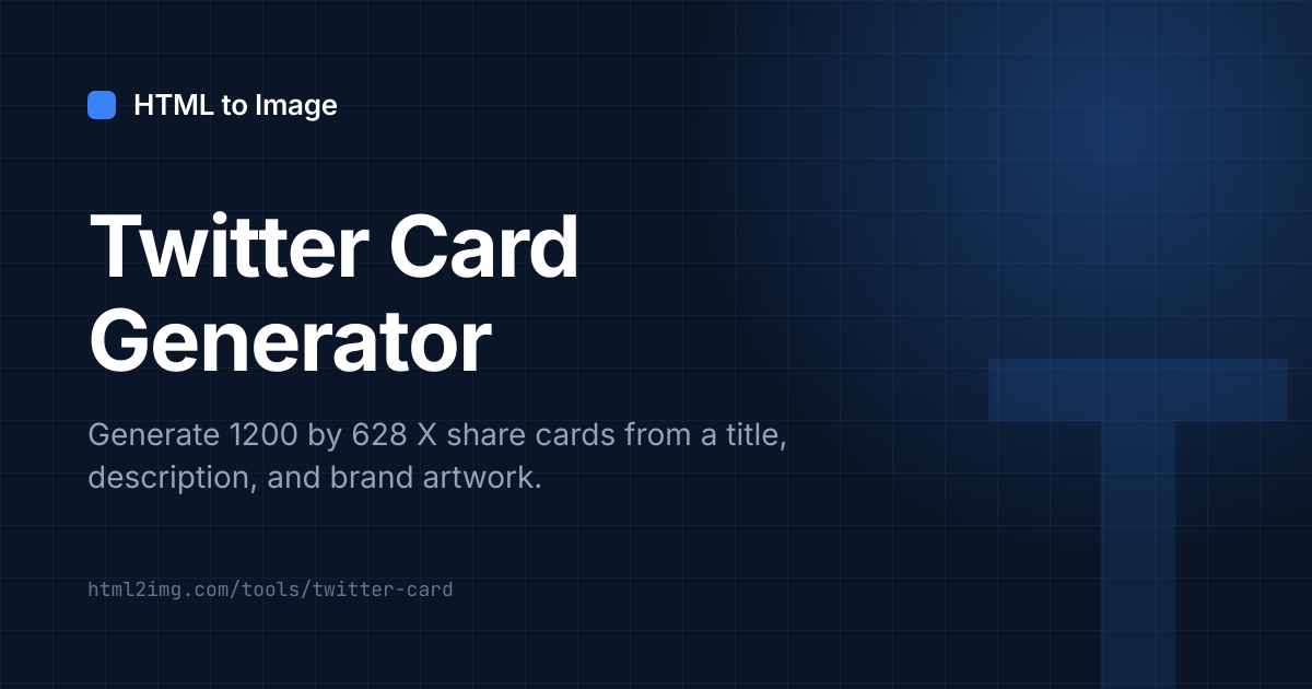 Open Graph card preview for Twitter Card Generator