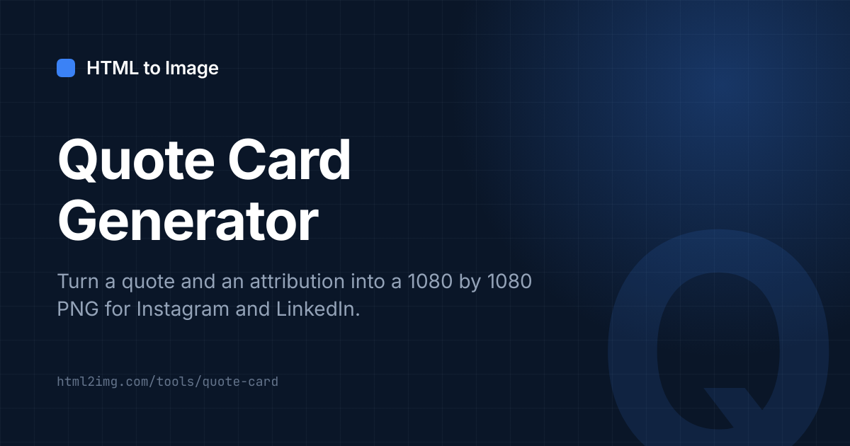 Open Graph card preview for Quote Card Generator