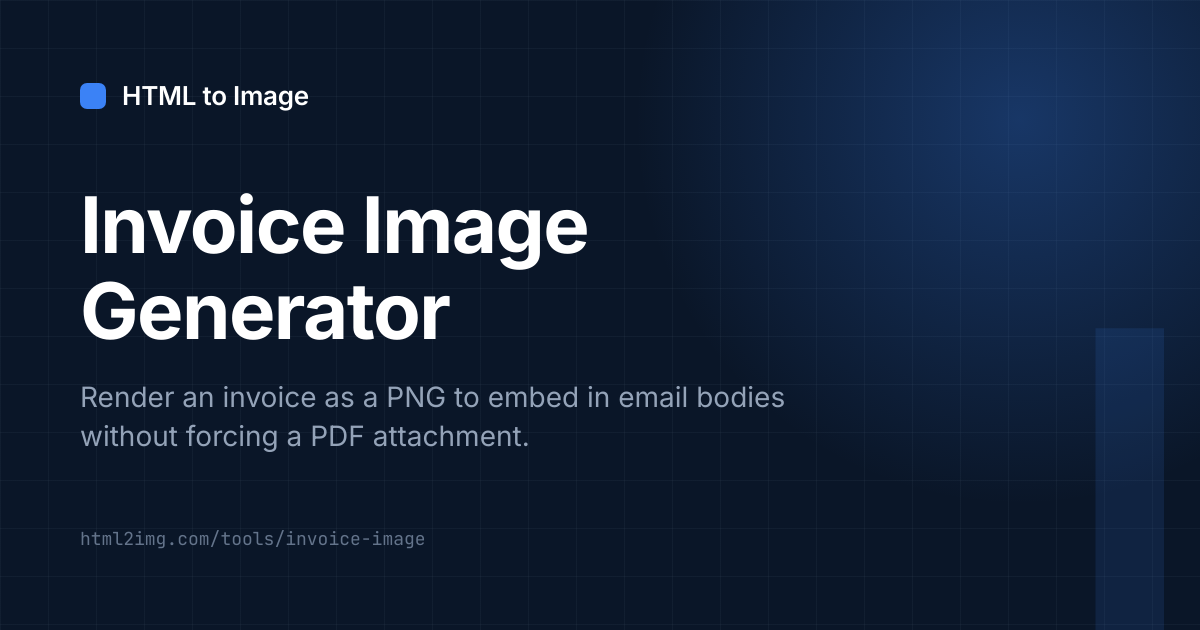 Open Graph card preview for Invoice Image Generator