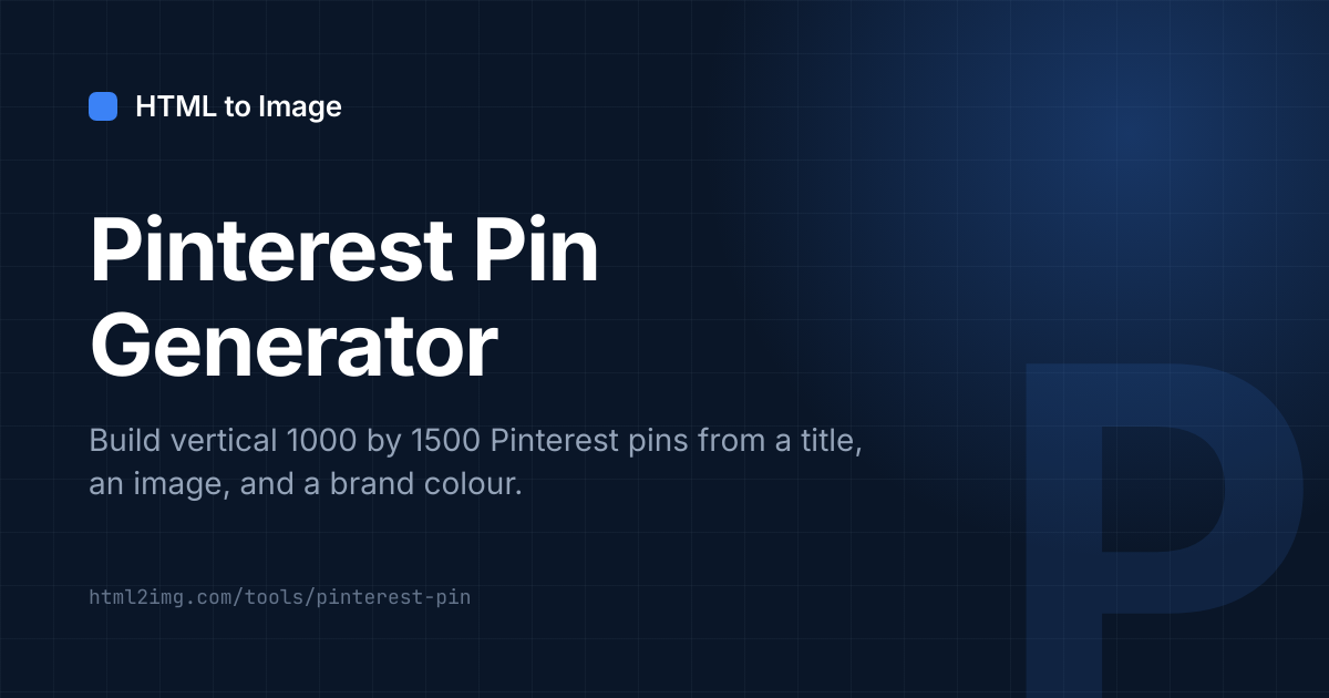 Open Graph card preview for Pinterest Pin Generator