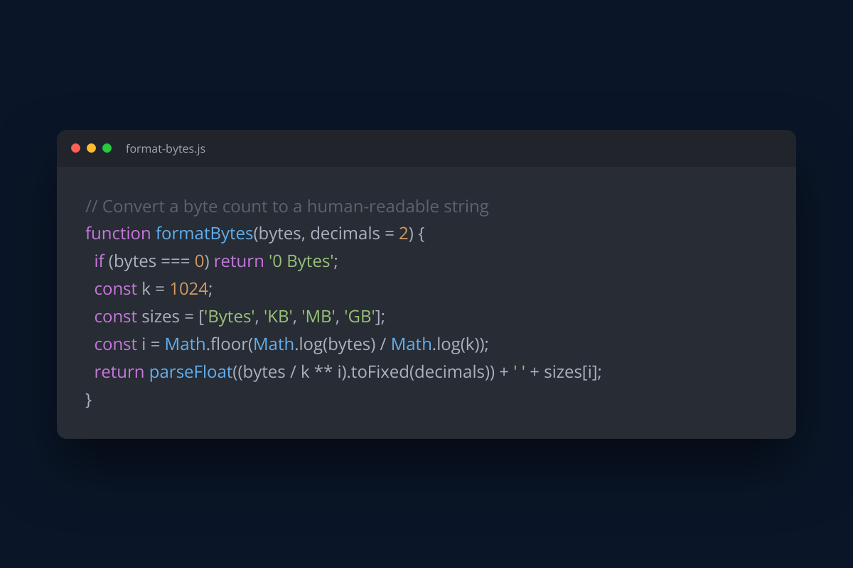 Sample output from the Code Screenshot Generator