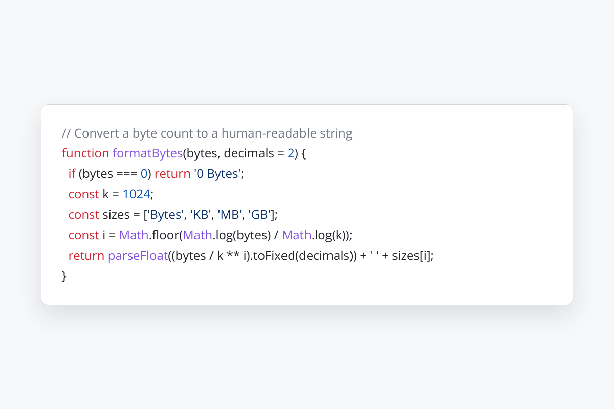 GitHub Light theme without chrome, an example from the Code Screenshot Generator