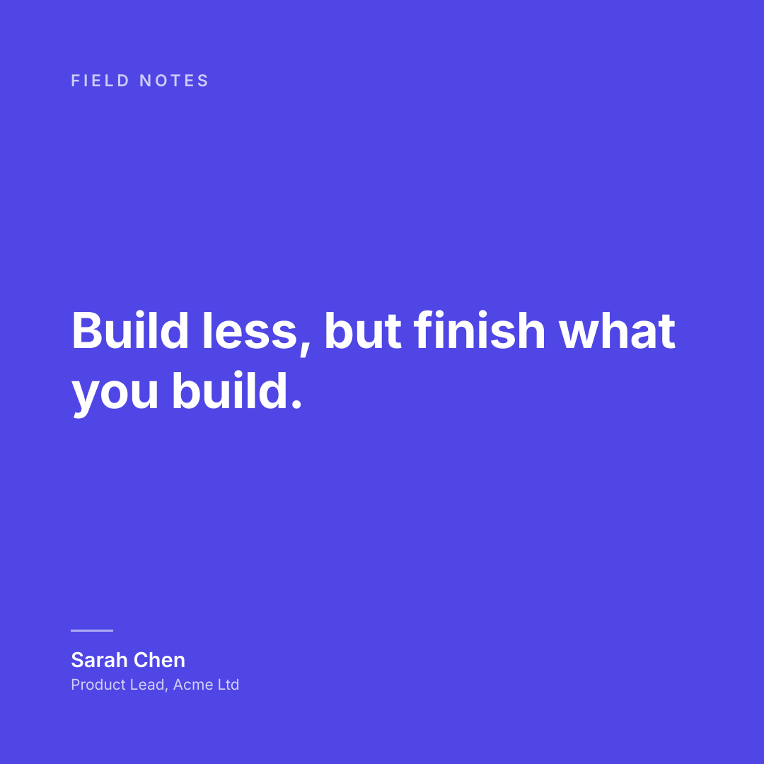 Brand-colour vertical Story layout, an example from the Quote Card Generator