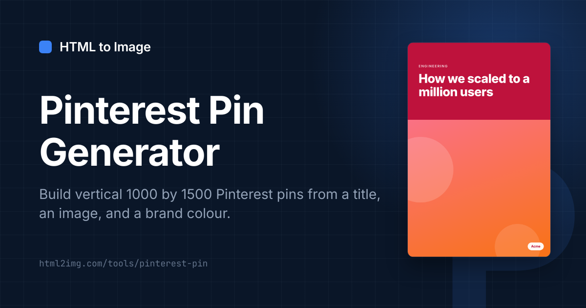 Open Graph card preview for Pinterest Pin Generator