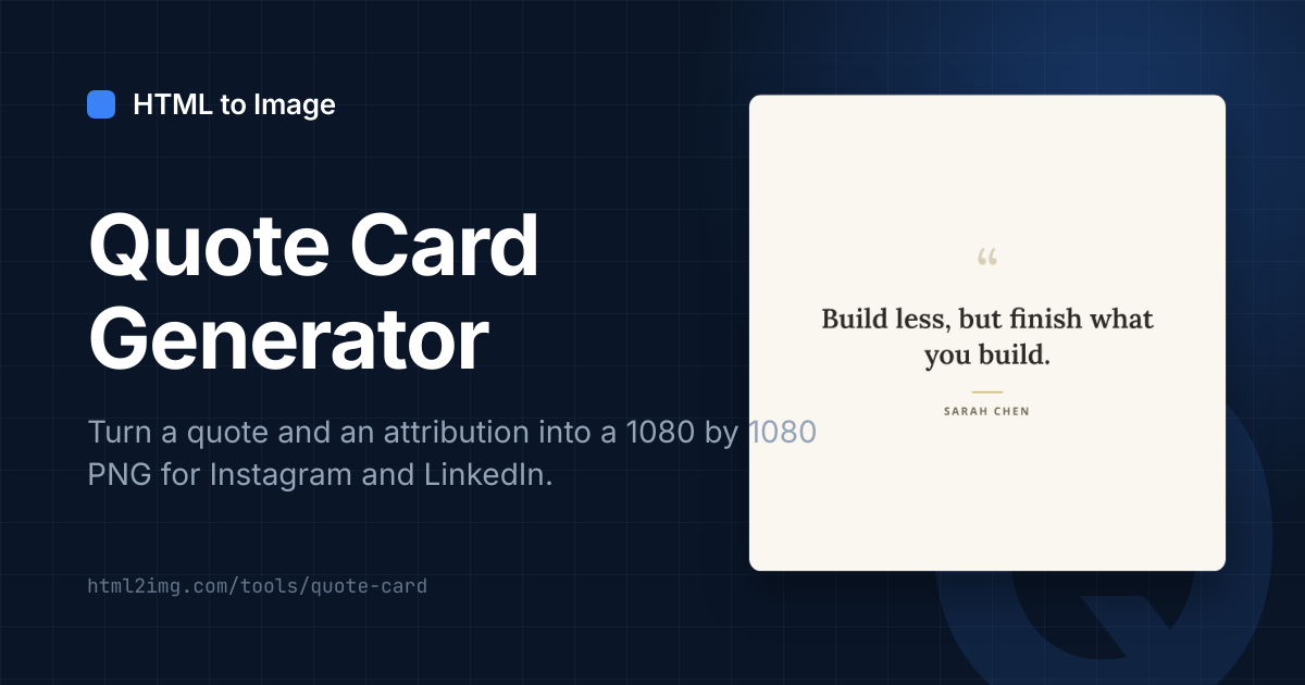 Open Graph card preview for Quote Card Generator