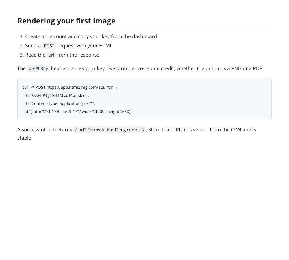 A documentation snippet, an example from the Markdown to Image Converter