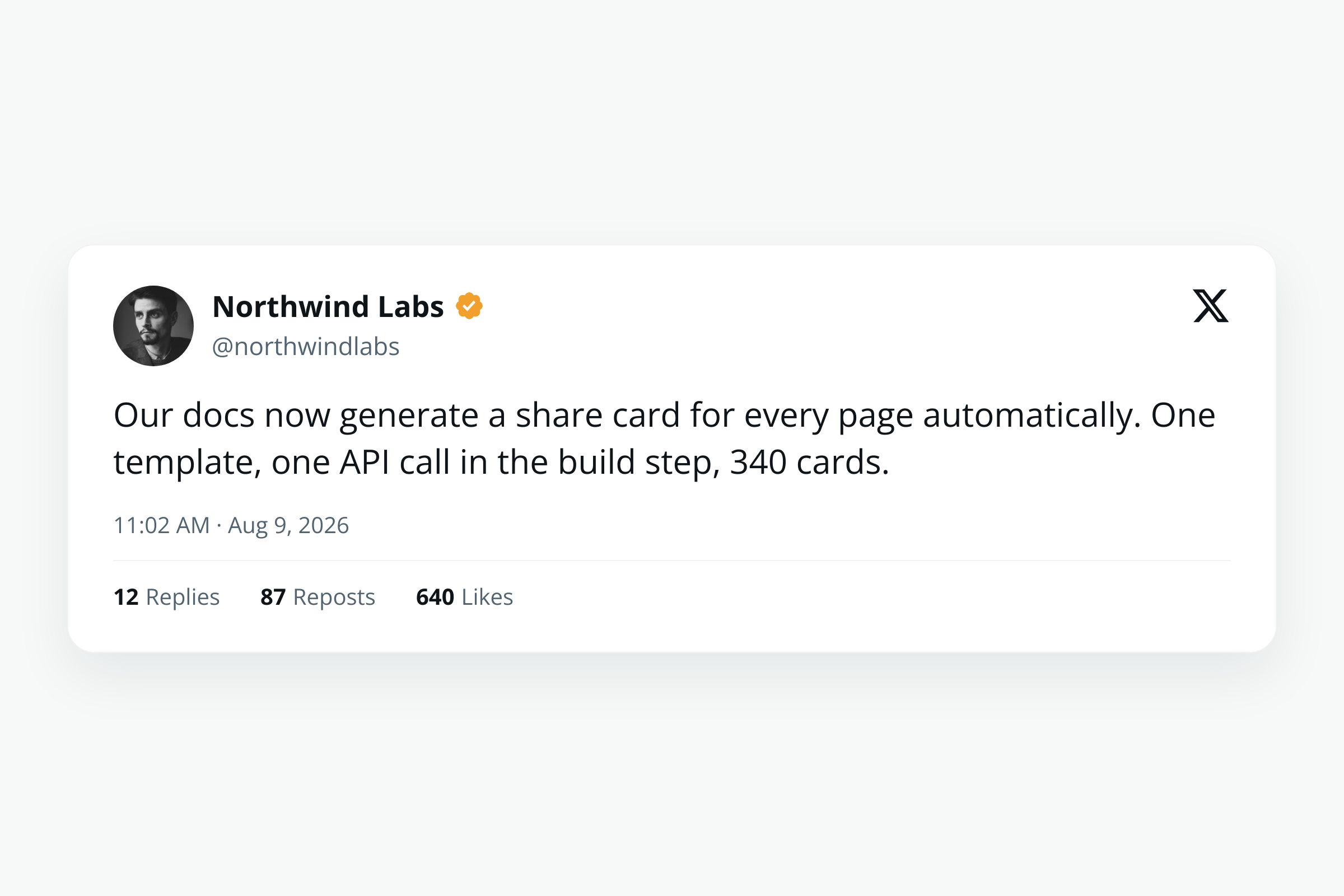 An organisation account, an example from the Tweet to Image Generator